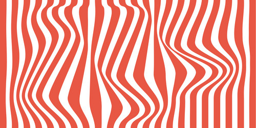 red and white wavy lines creating optical illusion vector image