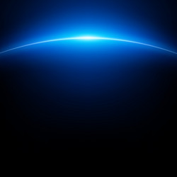 Space background with planet and shining light vector