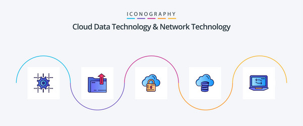 cloud data technology and network line vector image