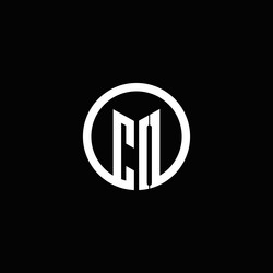co monogram logo isolated with a rotating circle vector image