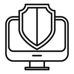 computer security shield protecting system from vector image