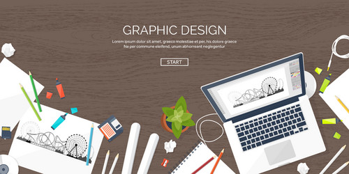 graphic web design drawing and painting vector