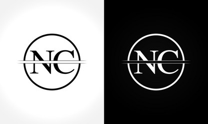 Initial monogram letter nc logo design template Vector Image