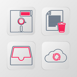 set line cloud sync refresh social media inbox vector image