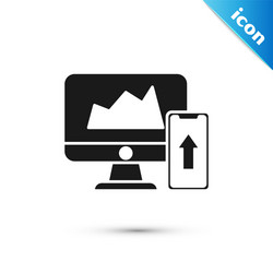 Black financial chart or graph on computer vector