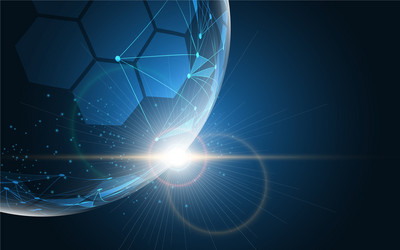 Global network connection world map abstract vector