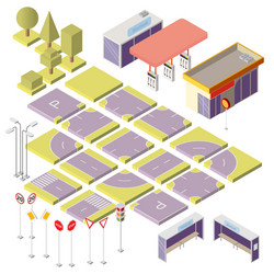 Toy constructor isometric blocks Royalty Free Vector Image