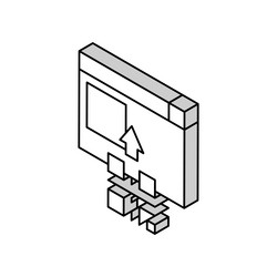 Qr code internet web site isometric icon vector