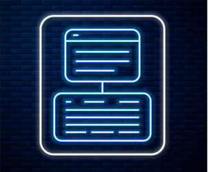 glowing neon line server data web hosting icon vector image