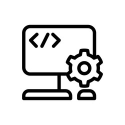 icon computer coding setting vector image