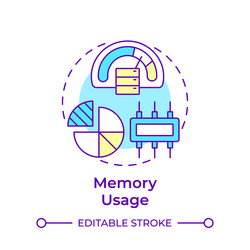 memory usage multi color concept icon vector image