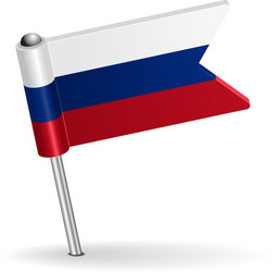 Russian pin icon flag vector