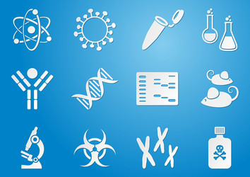 Biology science icons vector