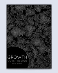 Cover with generative branch growth pattern vector