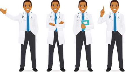 Male doctor set Royalty Free Vector Image - VectorStock
