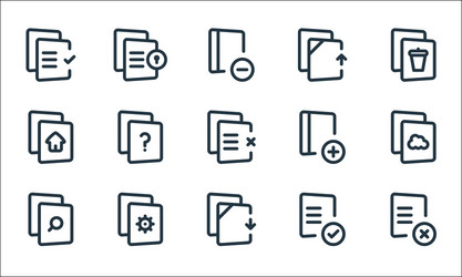 file and archive line icons linear set quality vector image
