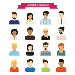 Hand drawn avatars set of different characters Vector Image