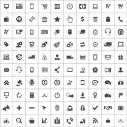 e-commerce 100 icons universal set for web and ui vector image