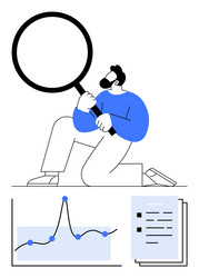 exploring data with precision man holding vector image