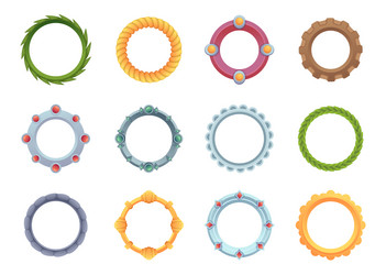 round frames game design ui interface circle vector image