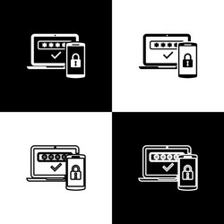 set multi factor two steps authentication icons vector image