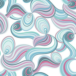 Abstract wave line and loops seamless pattern vector