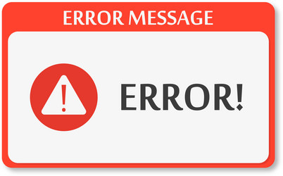 error message box on computer with shadow vector image