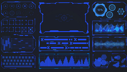 hud user interface space monitor control design vector image