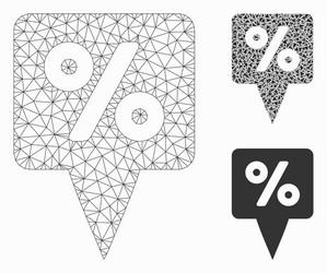 percent map pointer mesh wire frame model vector image