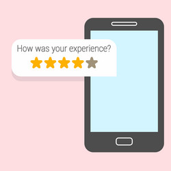 smartphone screen with a feedback request vector image