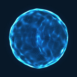 sphere consisting of points 3d grid vector image