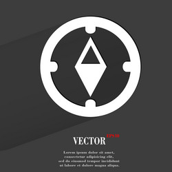 Compass flat modern web button with long shadow vector