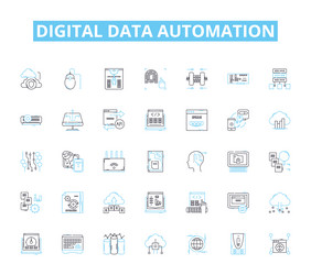 digital data automation linear icons set vector image