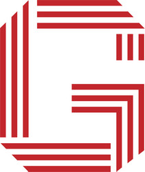 letter g with geometric three strips logo Vector Image