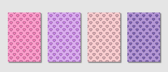 set of pattern seamless heart abstract background vector image