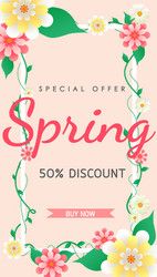 Spring Flowers Sale Banner Vector Image
