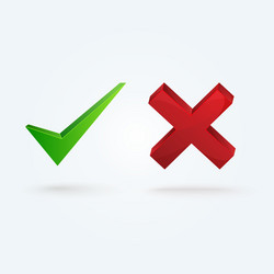 Check and Xmark Validation Icons vector image