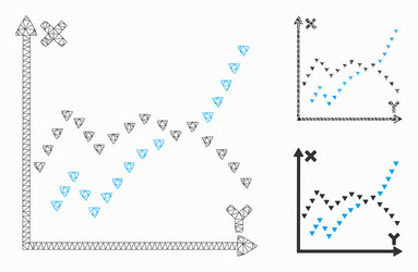 dotted functions plot mesh network model vector image