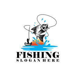 Fishing Emblems & Labels - Bass Fish Vector Image