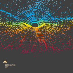 array with dynamic particles 3d technology style vector image
