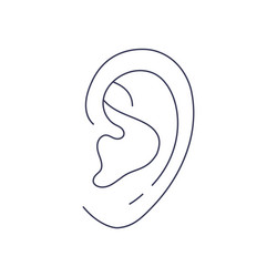 human ear in line stylesimple graphic vector