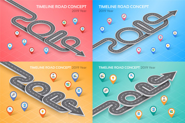 isometric navigation map infographic timeline vector image