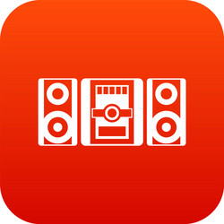 Music center icon digital red vector