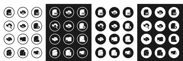 set txt file document add cloud search computing vector image