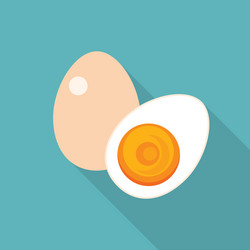 Egg icon with long shadow vector