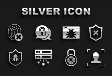 set server data web hosting shield with cross vector image