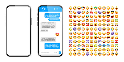 smartphone messaging app user interface design vector image