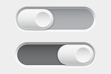 Toggle switch interface buttons gray elements vector