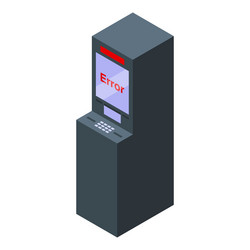 atm machine showing error message on screen vector image