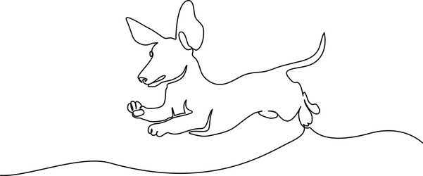 Dachshund Running Silhouette Vector Image